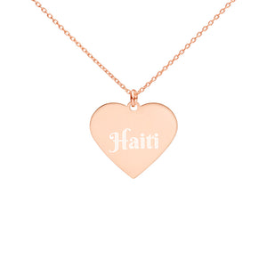 Engraved Silver Heart Necklace