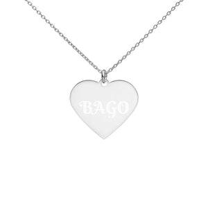 Engraved Silver Heart Necklace